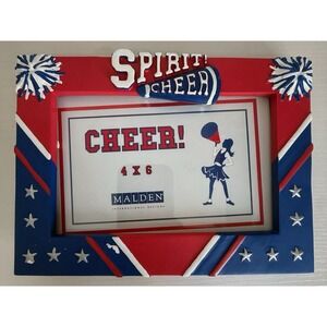 Malden ☆ Red, Blue And White "Cheer" ☆ 4 X 6 Picture Frame ☆ NIB!